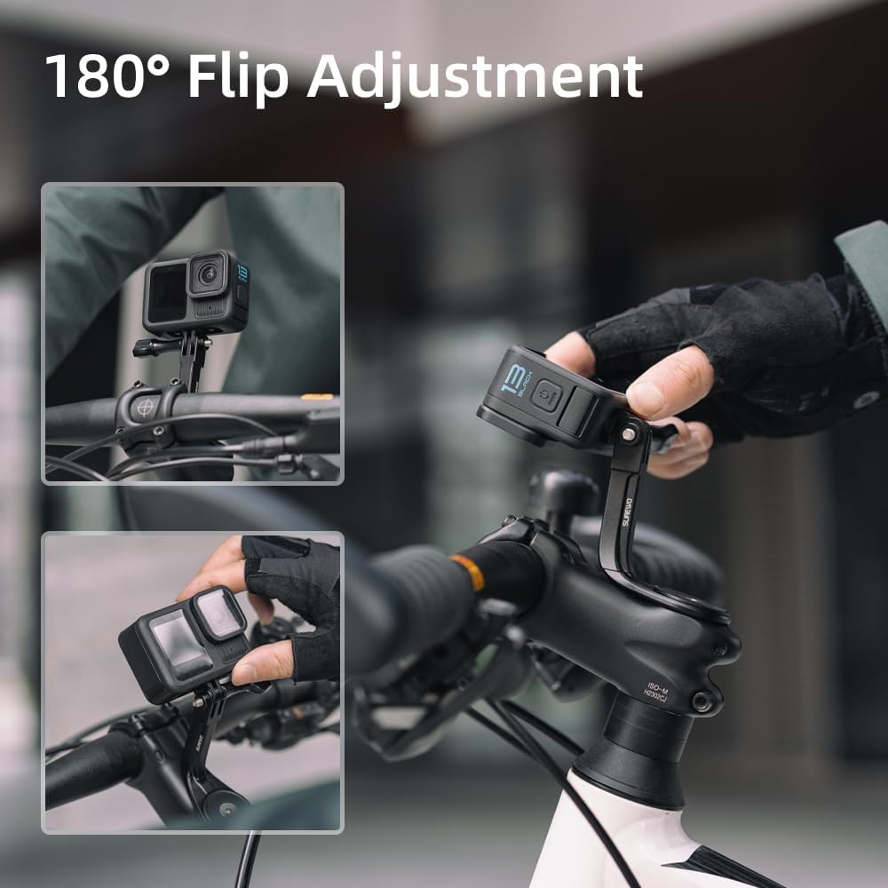 luminum Handlebar Bike Pole Mount,Bicycle Handlebar Stem Clamp Mount Compatible with Go Pro Hero