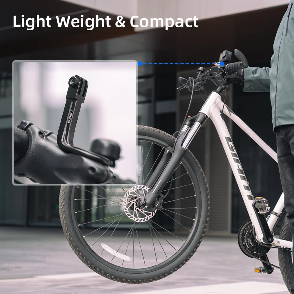 luminum Handlebar Bike Pole Mount,Bicycle Handlebar Stem Clamp Mount Compatible with Go Pro Hero
