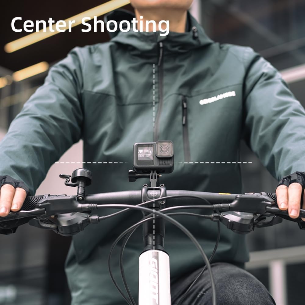 luminum Handlebar Bike Pole Mount,Bicycle Handlebar Stem Clamp Mount Compatible with Go Pro Hero