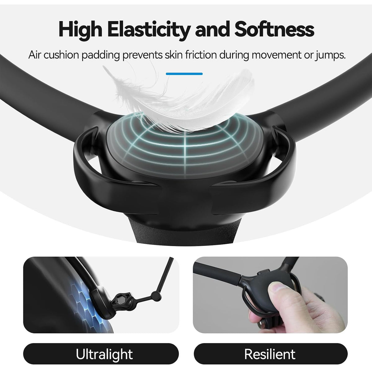 Neck Mount with Air Cushion, Adjustable Chest Strap and Neck Mount for Hands-Free POV Vlogging for GoPro Hero 13/12/11/10/9, Insta 360 X5/X4/Ace Pro 2 / Osmo 360 Nano Action 6/5 Pro/4/3