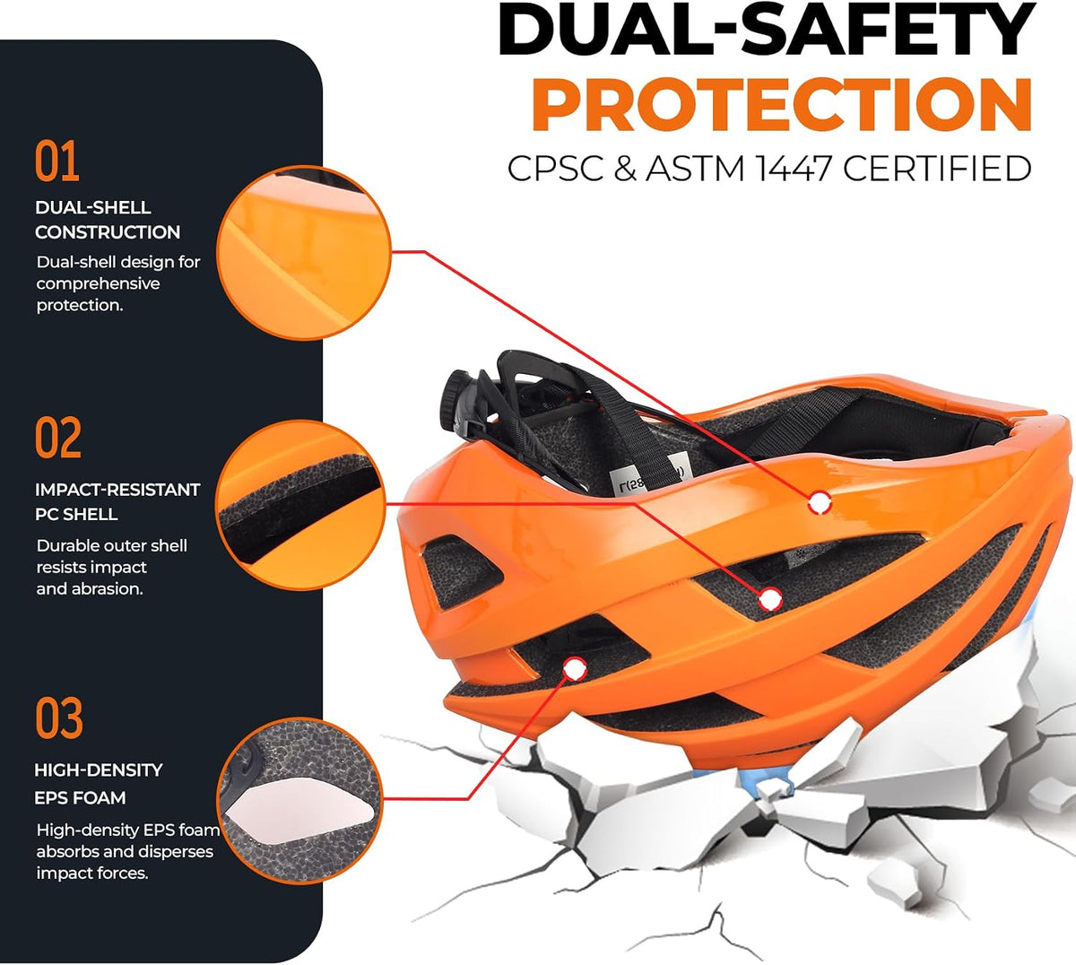 Adult Men Women Road Bike Helmet, Integrally-Molded Bicycle Helmet, Lightweight Breathable Cycling Helmet for Road & Mountain Biking, Suitable for Men Women