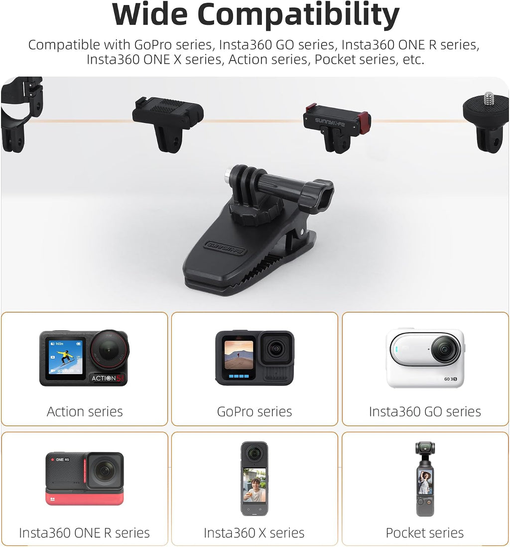 Magnetic Action Camera Mount Backpack Strap Clip Sun Visor Clip for Action Camera