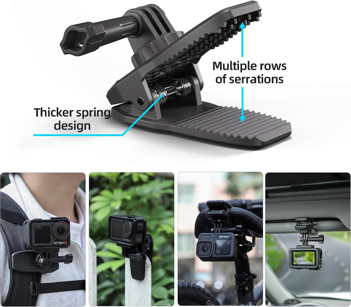 Magnetic Action Camera Mount Backpack Strap Clip Sun Visor Clip for Action Camera